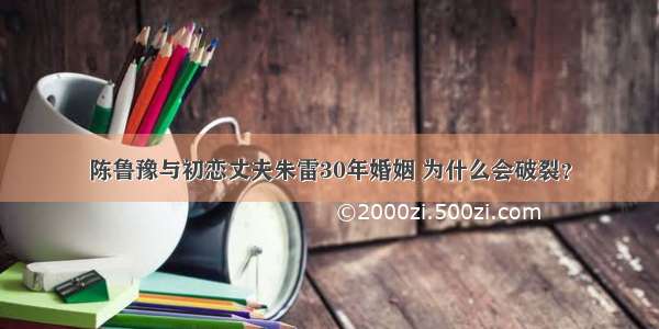 陈鲁豫与初恋丈夫朱雷30年婚姻 为什么会破裂？