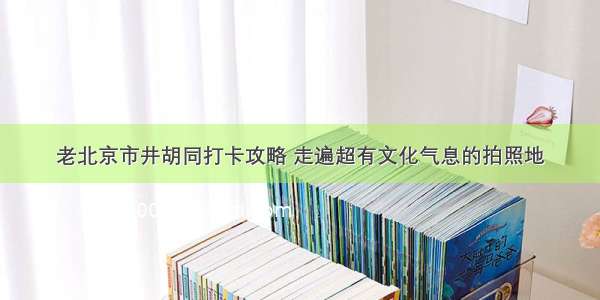 老北京市井胡同打卡攻略 走遍超有文化气息的拍照地