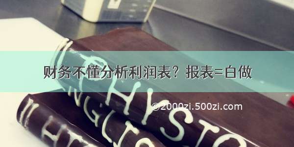 财务不懂分析利润表？报表=白做