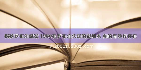 揭秘罗布泊谜案 1980在罗布泊失踪的彭加木 真的有沙民存在