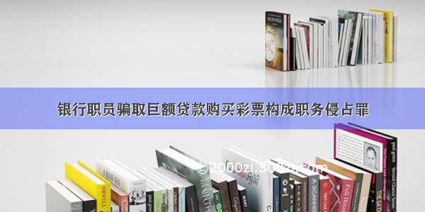 银行职员骗取巨额贷款购买彩票构成职务侵占罪