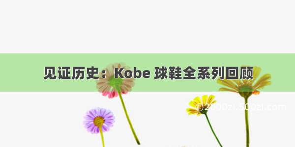 见证历史：Kobe 球鞋全系列回顾