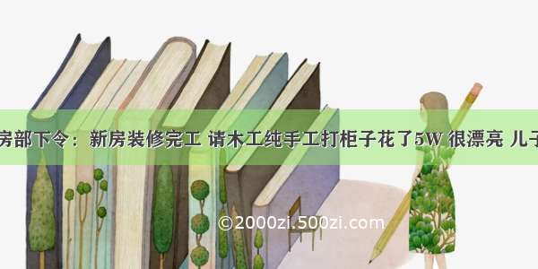 中央住房部下令：新房装修完工 请木工纯手工打柜子花了5W 很漂亮 儿子很开心