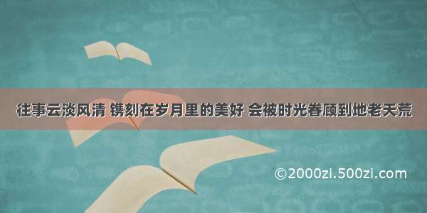 往事云淡风清 镌刻在岁月里的美好 会被时光眷顾到地老天荒