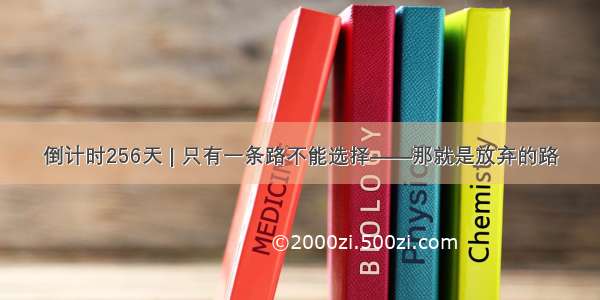 倒计时256天 | 只有一条路不能选择——那就是放弃的路