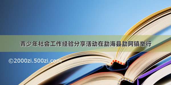 青少年社会工作经验分享活动在勐海县勐阿镇举行