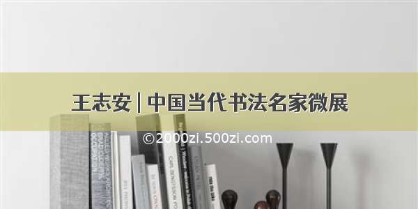 王志安 | 中国当代书法名家微展