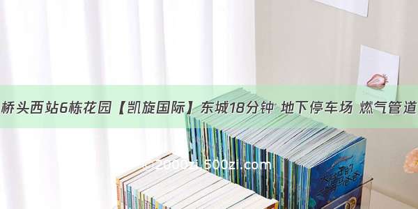 桥头西站6栋花园【凯旋国际】东城18分钟 地下停车场 燃气管道