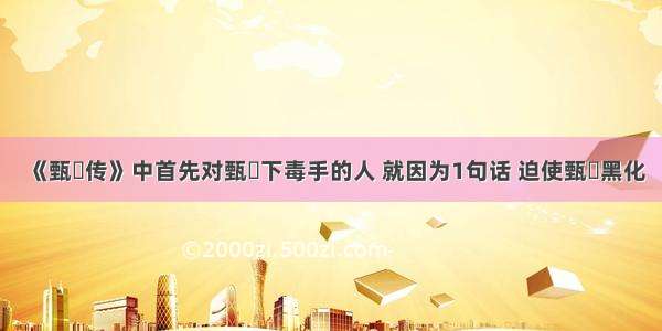 《甄嬛传》中首先对甄嬛下毒手的人 就因为1句话 迫使甄嬛黑化