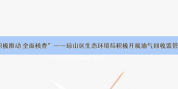 “积极推动 全面核查”——琼山区生态环境局积极开展油气回收监管工作