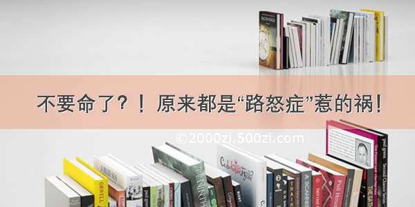 不要命了？！原来都是“路怒症”惹的祸！