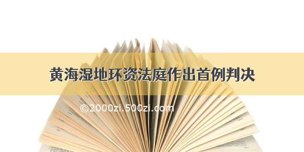 黄海湿地环资法庭作出首例判决