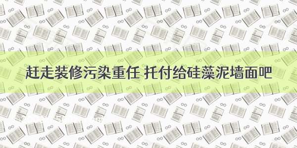 赶走装修污染重任 托付给硅藻泥墙面吧