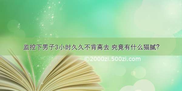 监控下男子3小时久久不肯离去 究竟有什么猫腻？