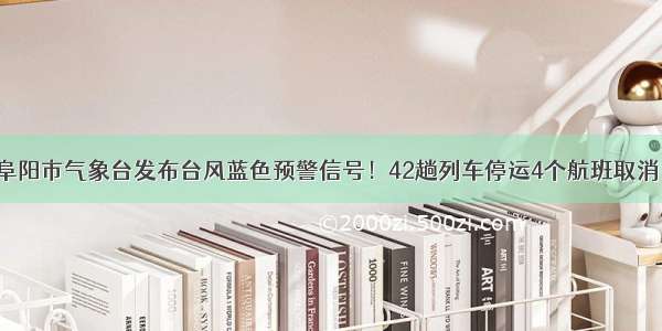 阜阳市气象台发布台风蓝色预警信号！42趟列车停运4个航班取消！