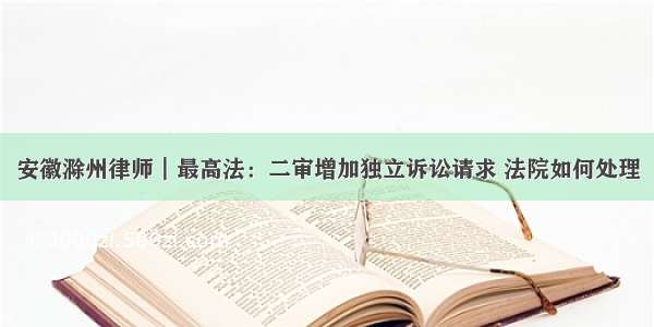 安徽滁州律师┃最高法：二审增加独立诉讼请求 法院如何处理