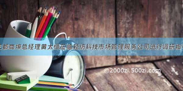 花都商埠总经理黄太恒莅临轻纺科技市场管理服务公司进行调研指导