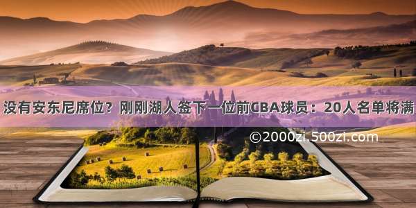 没有安东尼席位？刚刚湖人签下一位前CBA球员：20人名单将满