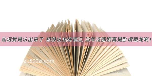 聂远我是认出来了 却没认出徐锦江 当年这部剧真是卧虎藏龙啊！