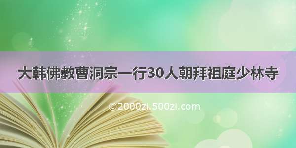 大韩佛教曹洞宗一行30人朝拜祖庭少林寺