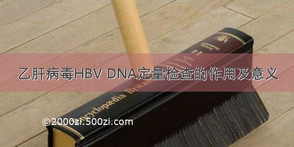 乙肝病毒HBV DNA定量检查的作用及意义