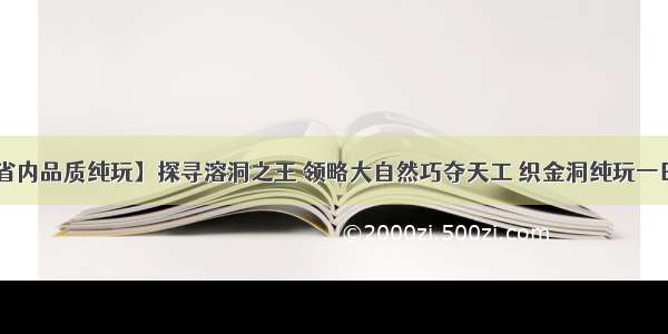 【省内品质纯玩】探寻溶洞之王 领略大自然巧夺天工 织金洞纯玩一日游！