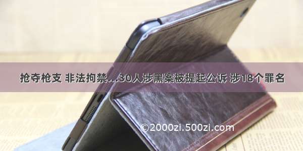 抢夺枪支 非法拘禁…30人涉黑案被提起公诉 涉18个罪名