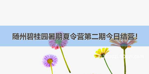 随州碧桂园暑期夏令营第二期今日结营！