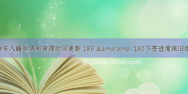 本财年入籍申请和审理时间更新 189 &amp;amp; 190下签进度依旧缓慢！