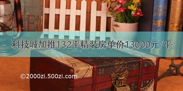 科技城加推132平精装房单价13000元/平