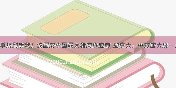 订单接到手软！该国成中国最大猪肉供应商 加拿大：中方应大度一点！