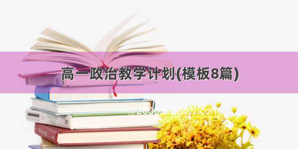 高一政治教学计划(模板8篇)