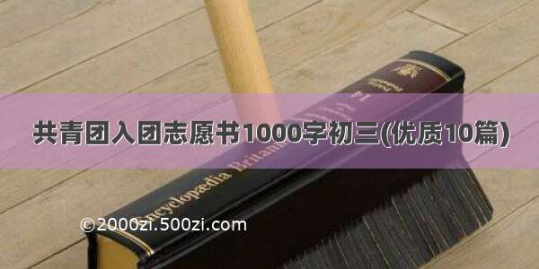 共青团入团志愿书1000字初三(优质10篇)