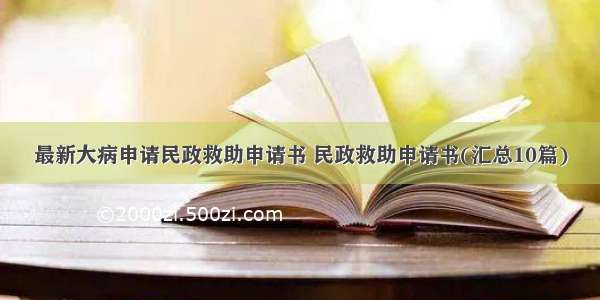 最新大病申请民政救助申请书 民政救助申请书(汇总10篇)