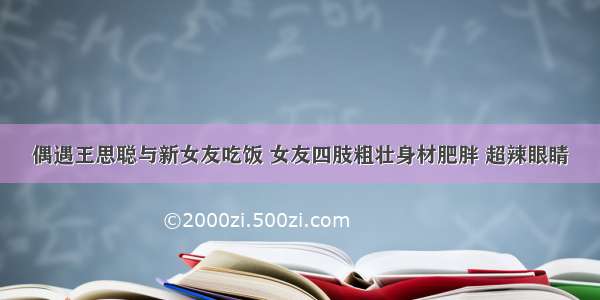 偶遇王思聪与新女友吃饭 女友四肢粗壮身材肥胖 超辣眼睛