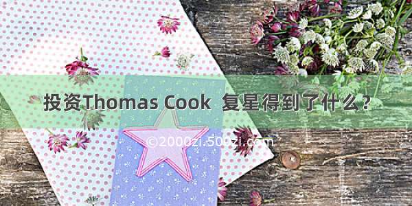 投资Thomas Cook  复星得到了什么？