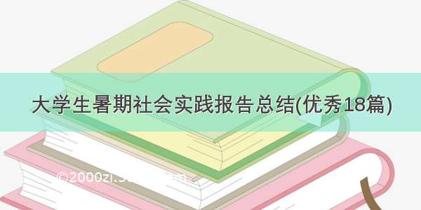 大学生暑期社会实践报告总结(优秀18篇)