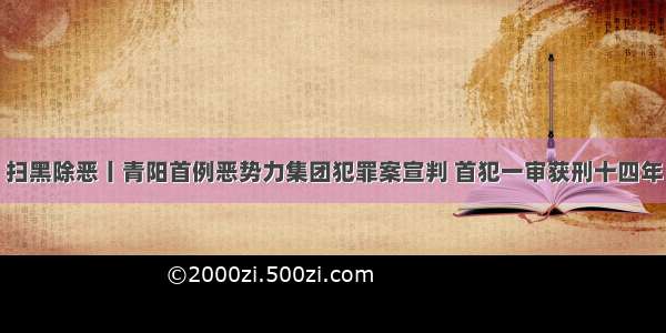 扫黑除恶丨青阳首例恶势力集团犯罪案宣判 首犯一审获刑十四年