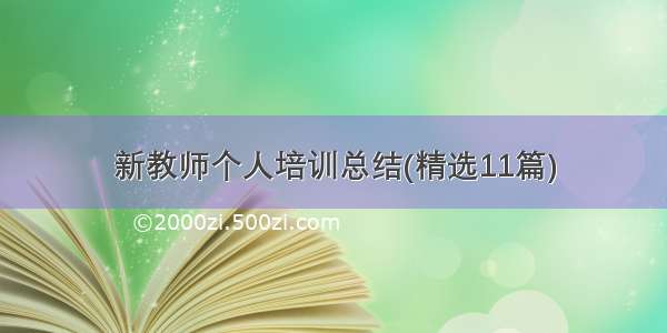 新教师个人培训总结(精选11篇)