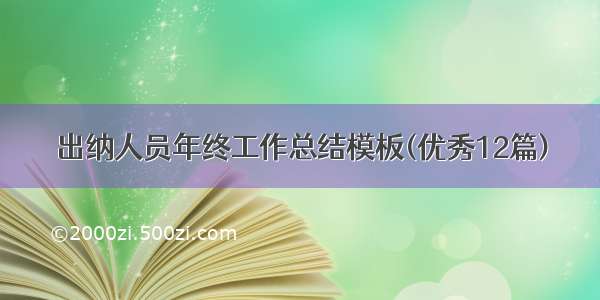 出纳人员年终工作总结模板(优秀12篇)