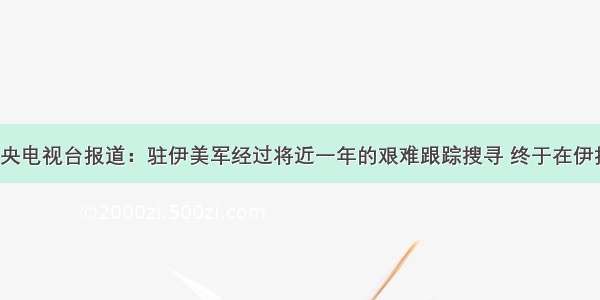  年 据中央电视台报道：驻伊美军经过将近一年的艰难跟踪搜寻 终于在伊拉克前总