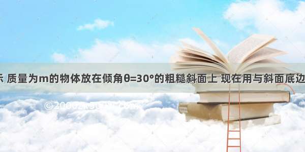 如图a所示 质量为m的物体放在倾角θ=30°的粗糙斜面上 现在用与斜面底边平行 大小