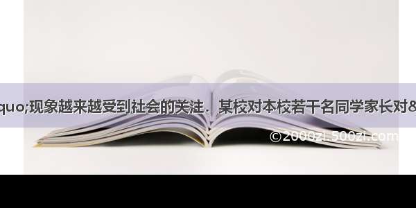 “校园手机”现象越来越受到社会的关注．某校对本校若干名同学家长对“禁止中学生带手