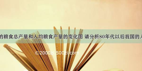 如图为我国的粮食总产量和人均粮食产量的变化图 请分析80年代以后我国的人均粮食占有