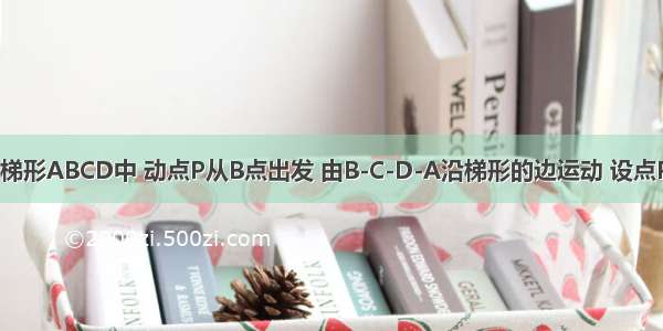 如图① 直角梯形ABCD中 动点P从B点出发 由B-C-D-A沿梯形的边运动 设点P运动的路程