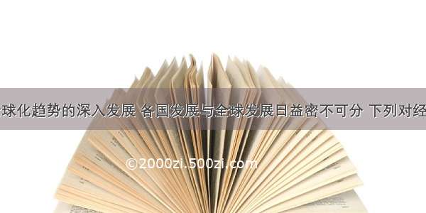 随着经济全球化趋势的深入发展 各国发展与全球发展日益密不可分 下列对经济全球化的