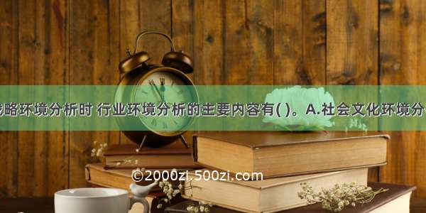 企业进行战略环境分析时 行业环境分析的主要内容有( )。A.社会文化环境分析B.行业生