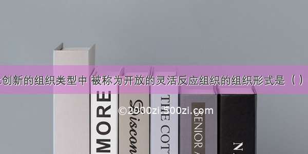 在企业技术创新的组织类型中 被称为开放的灵活反应组织的组织形式是（ ）。A.技术创