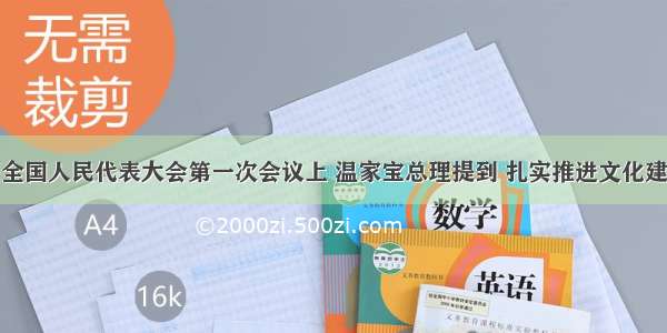 在第十二届全国人民代表大会第一次会议上 温家宝总理提到 扎实推进文化建设。把文化