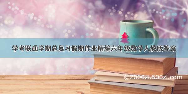 学考联通学期总复习假期作业精编六年级数学人教版答案